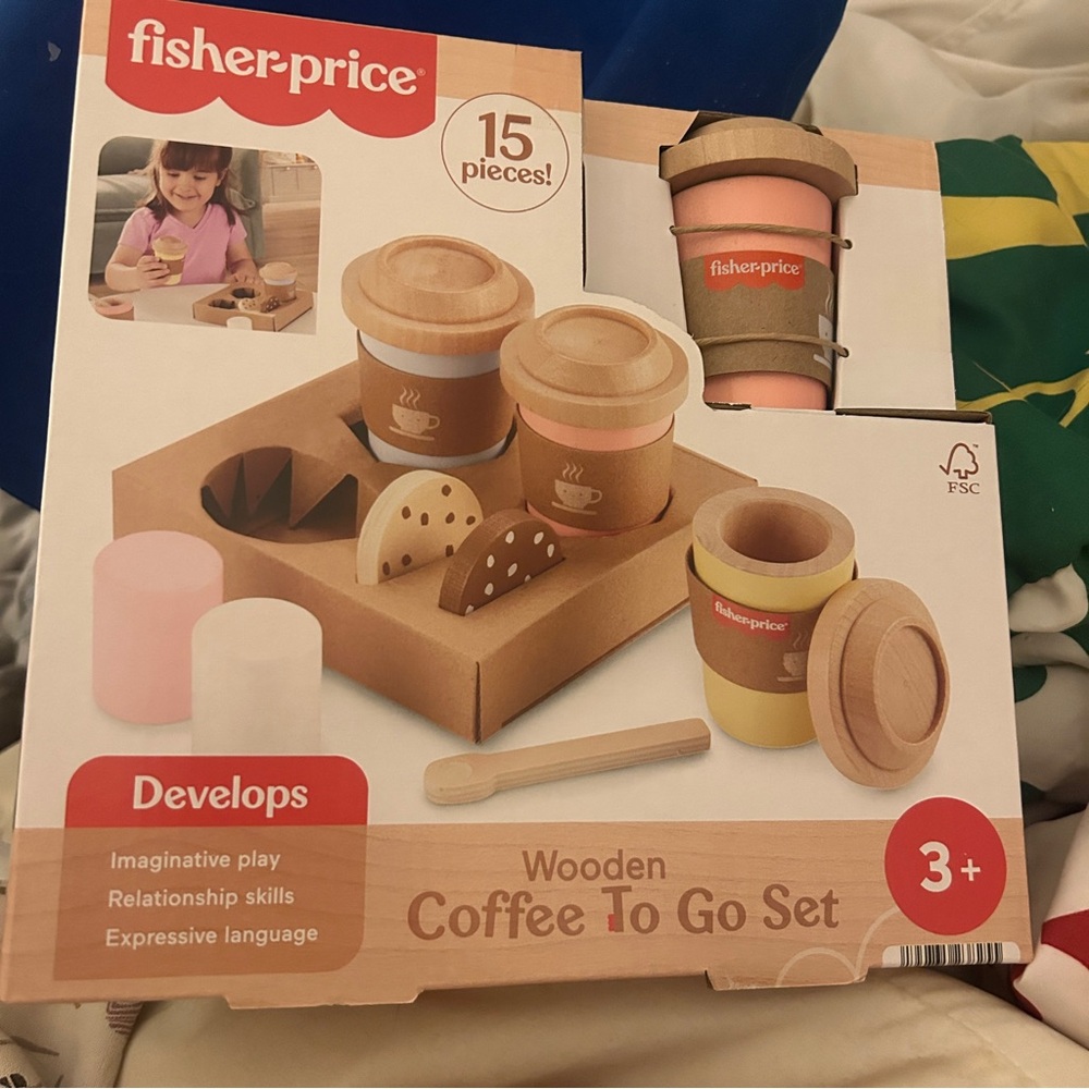 Fisher-Price Wooden Coffee To Go Set (NWT)